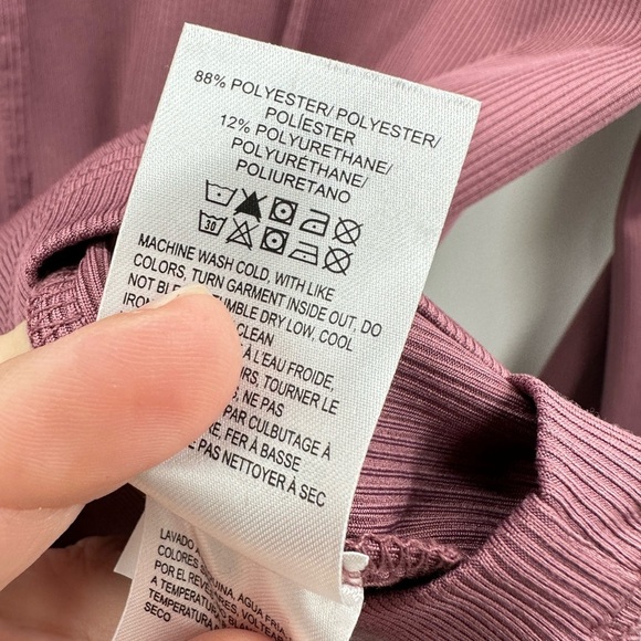 L LUCKY BRAND convertible ribbed pink woman poly blend keyhole coquette top - Picture 10 of 13